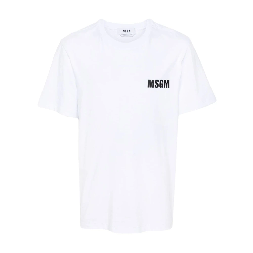Msgm Achter Logo T-Shirt Stijl 01 White Heren