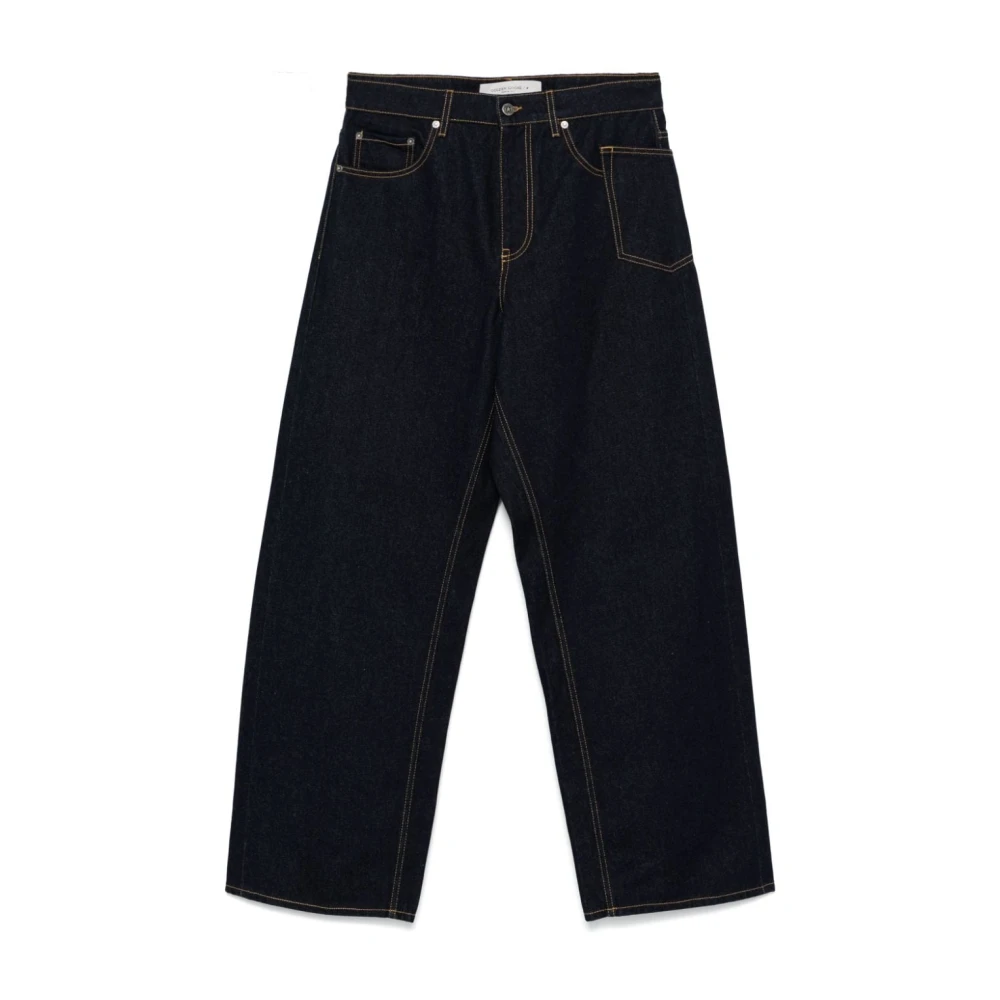 Golden Goose Blå Raw Denim Wide Leg Jeans Blue, Herr