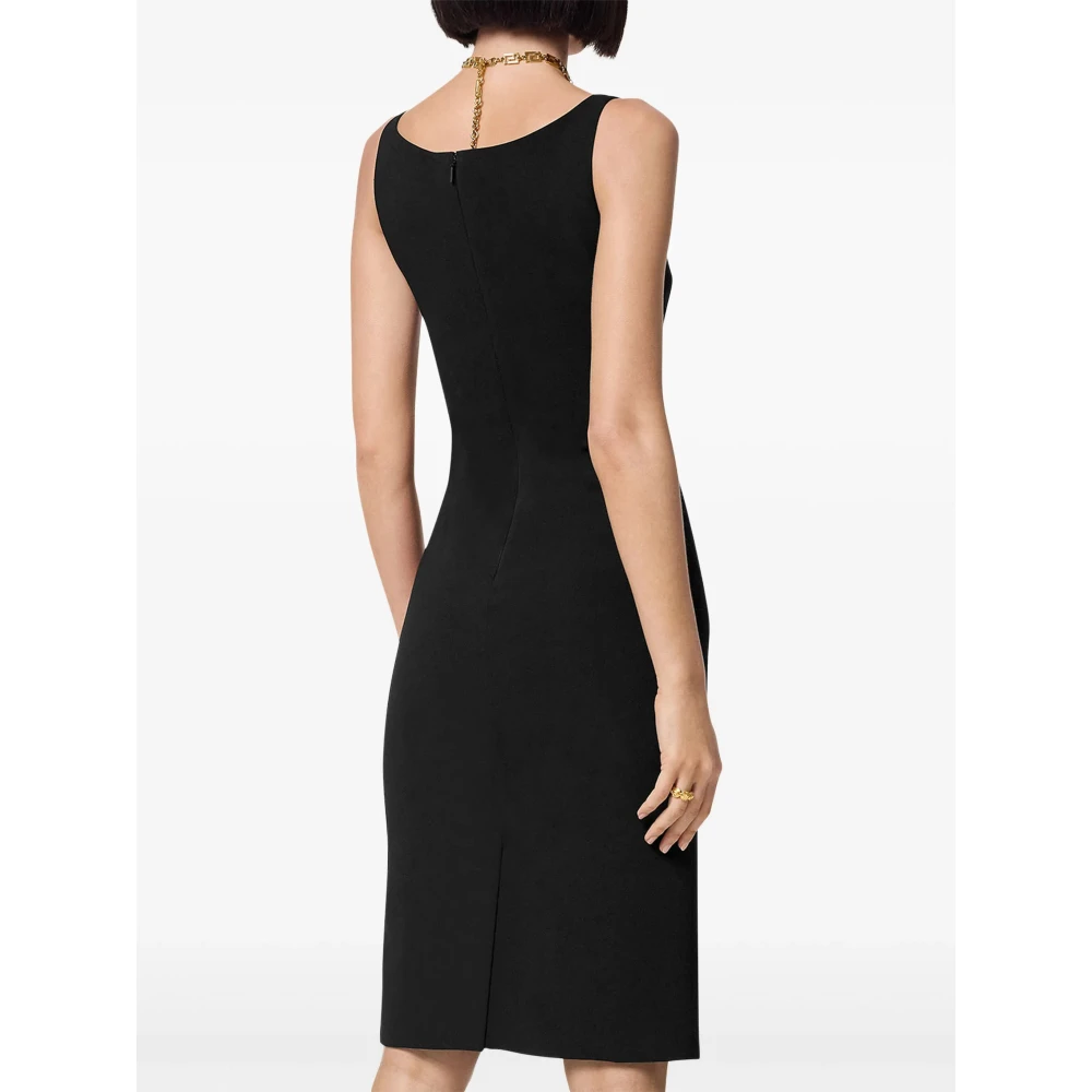 Versace Elegante Zwarte Jurk Black Dames