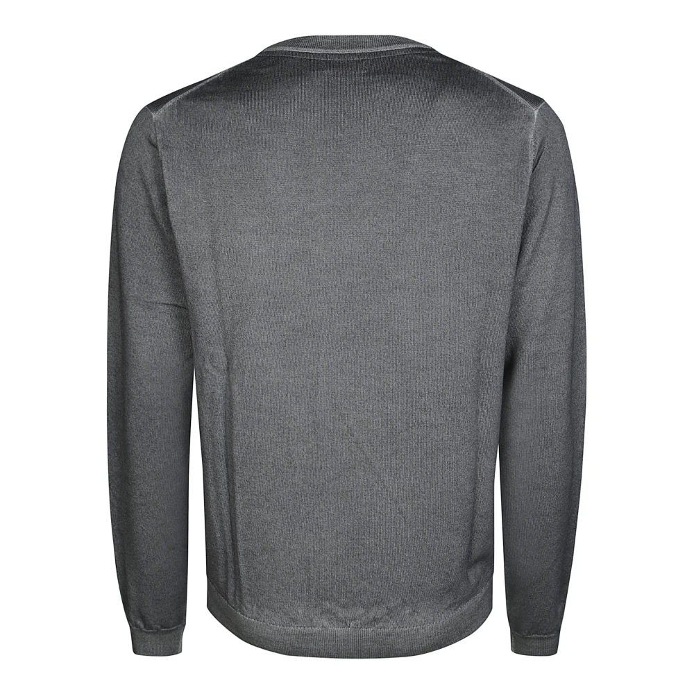 Sun68 Vintage Ronde Effen Shirt Gray Heren