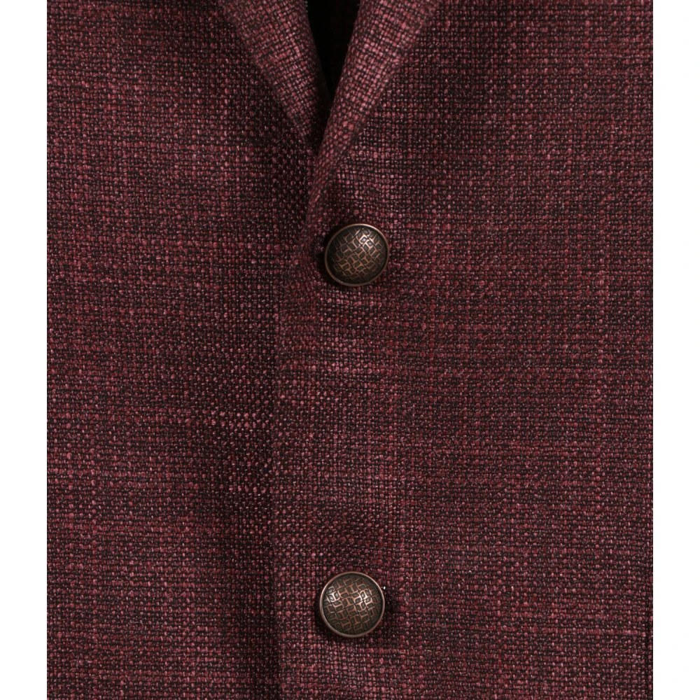 Tagliatore Bordeaux Windowpane Oversized Blazer Brown Heren