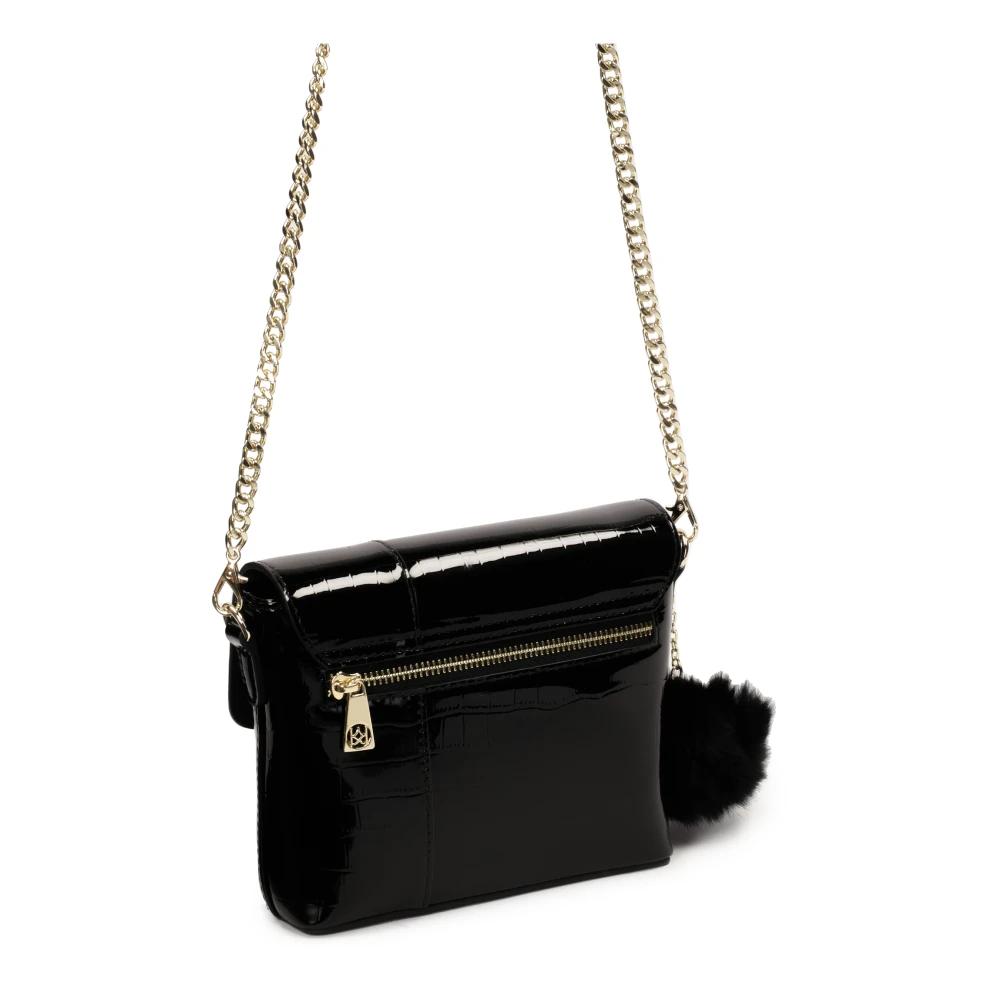 Kazar Kleine gelakte kettinghandtas Black Dames