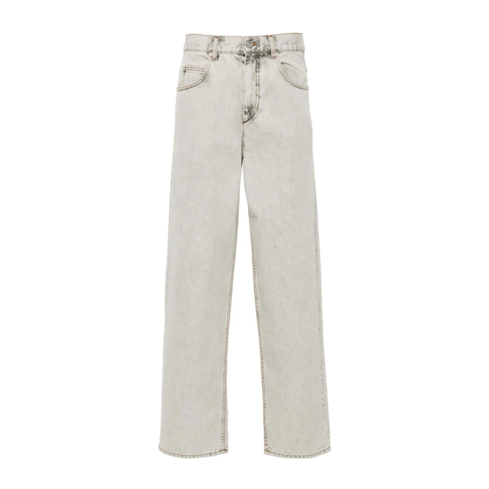 Isabel marant Lichtgrijze Denim Straight Leg Jeans Gray Dames