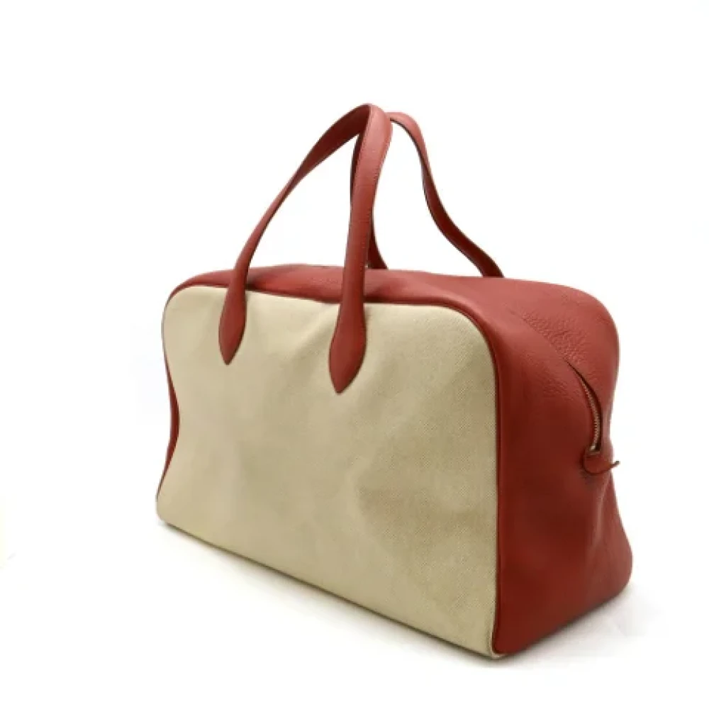 Hermès Vintage Pre-owned Leather travel-bags Beige Dames