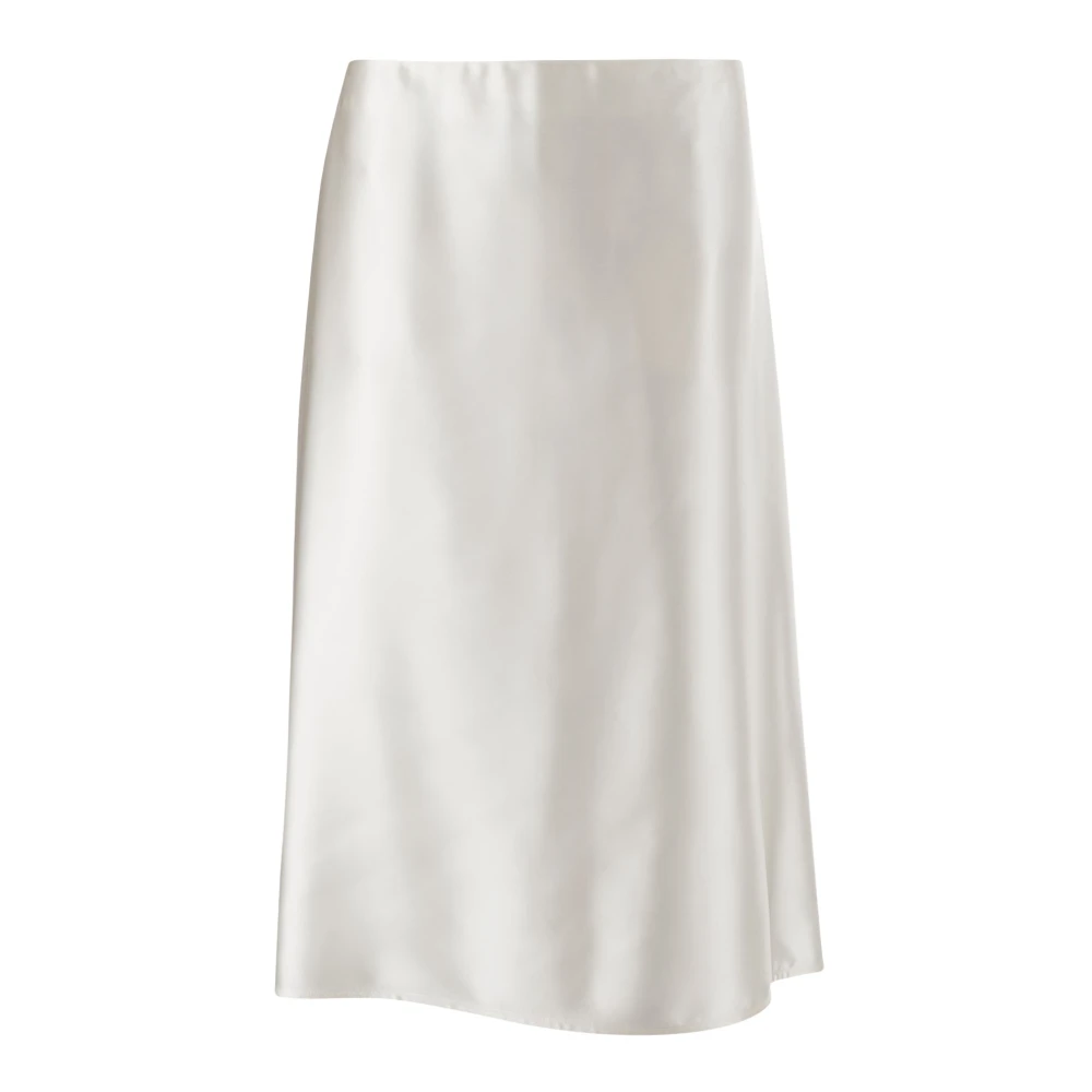 Jil Sander Witte Viscose Midi Rok White Dames
