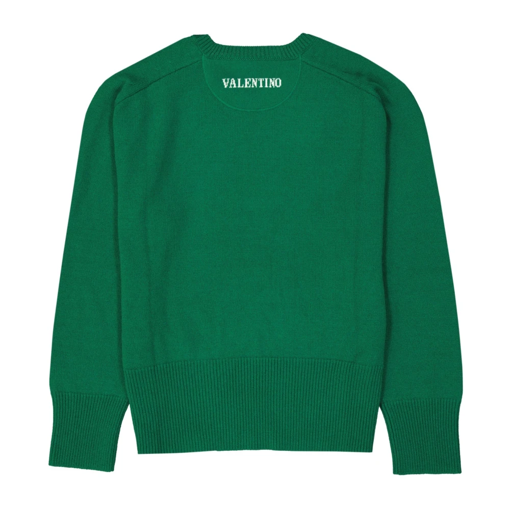 Valentino Cashmere Trui met Logo Detail Green Heren
