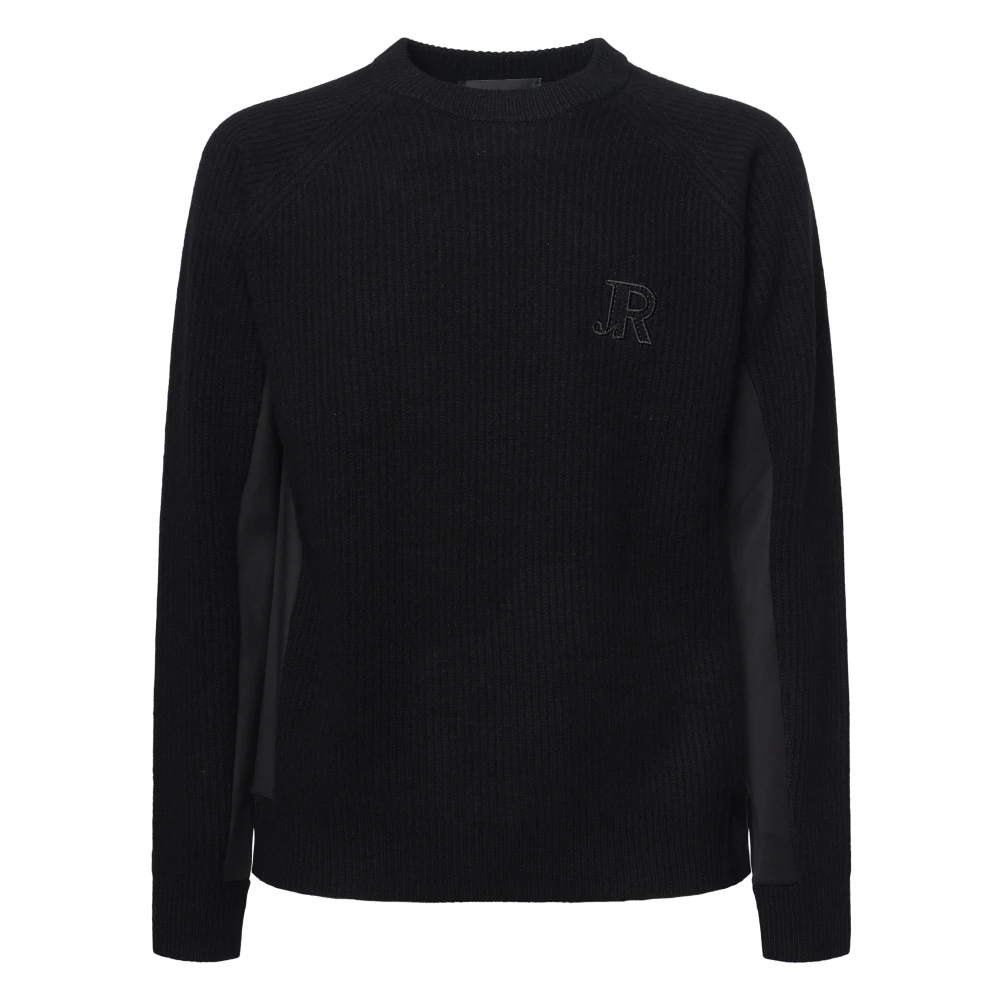 John Richmond Zwarte Wollen Trui met Geborduurd Logo Black Heren