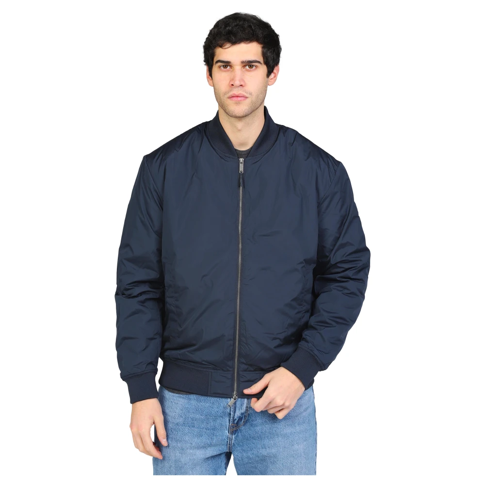 Selected Homme Klassieke Bomberjack met Zakken en Rits Blue Heren