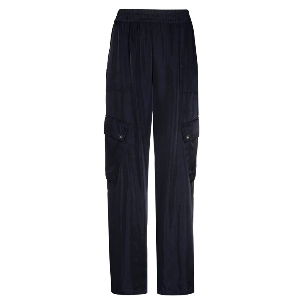 Caroline Biss Glanzende cargobroek met elastische taille Blue Dames