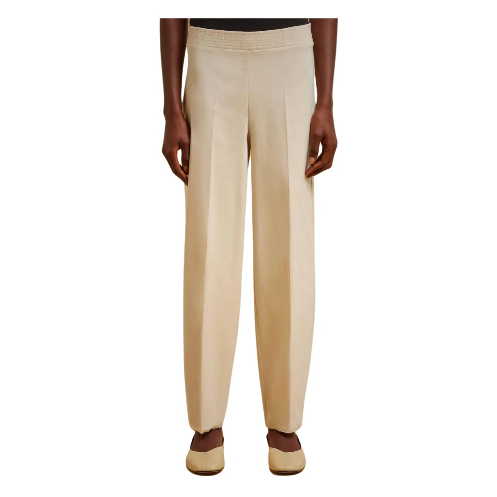 Liviana Conti Beige Broek Slim Fit Viscose Beige Dames