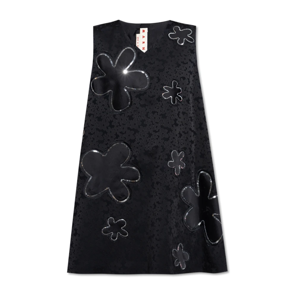 Marni Korte jurk met applicaties Black Dames