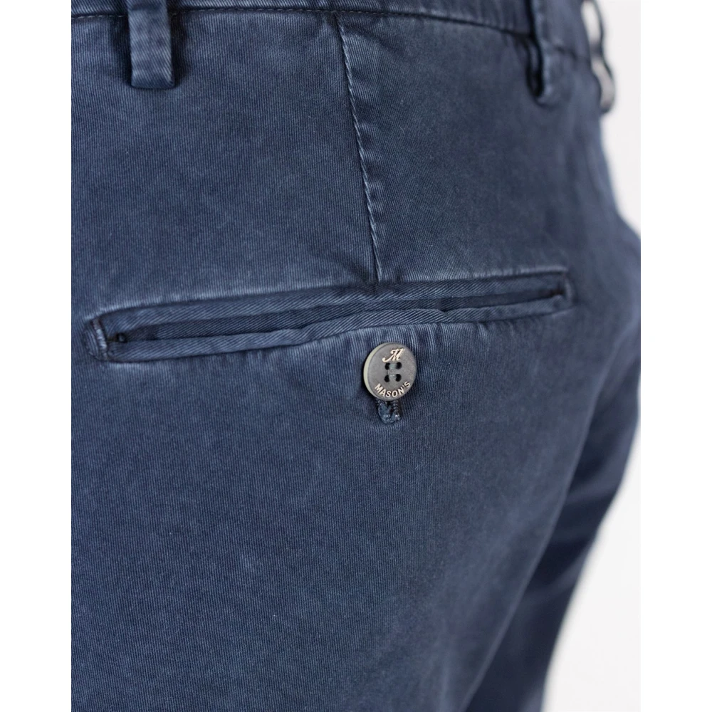 Mason's Blauwe Chino Broek Slim Fit Blue Heren