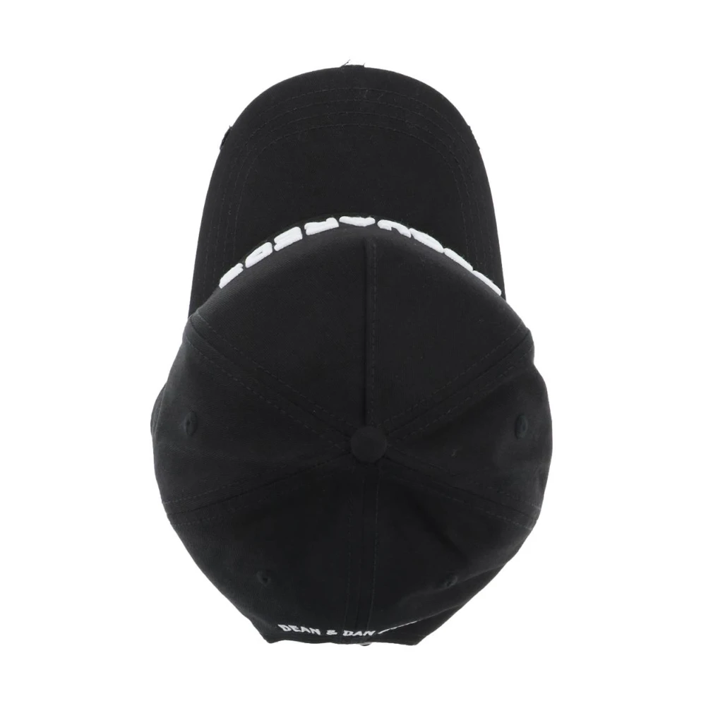 Dsquared2 Contrasterende Geborduurde Baseballpet Black Heren