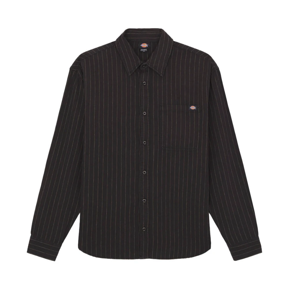 Dickies Lange Mouw Service Streep Shirt Zwart Black Heren