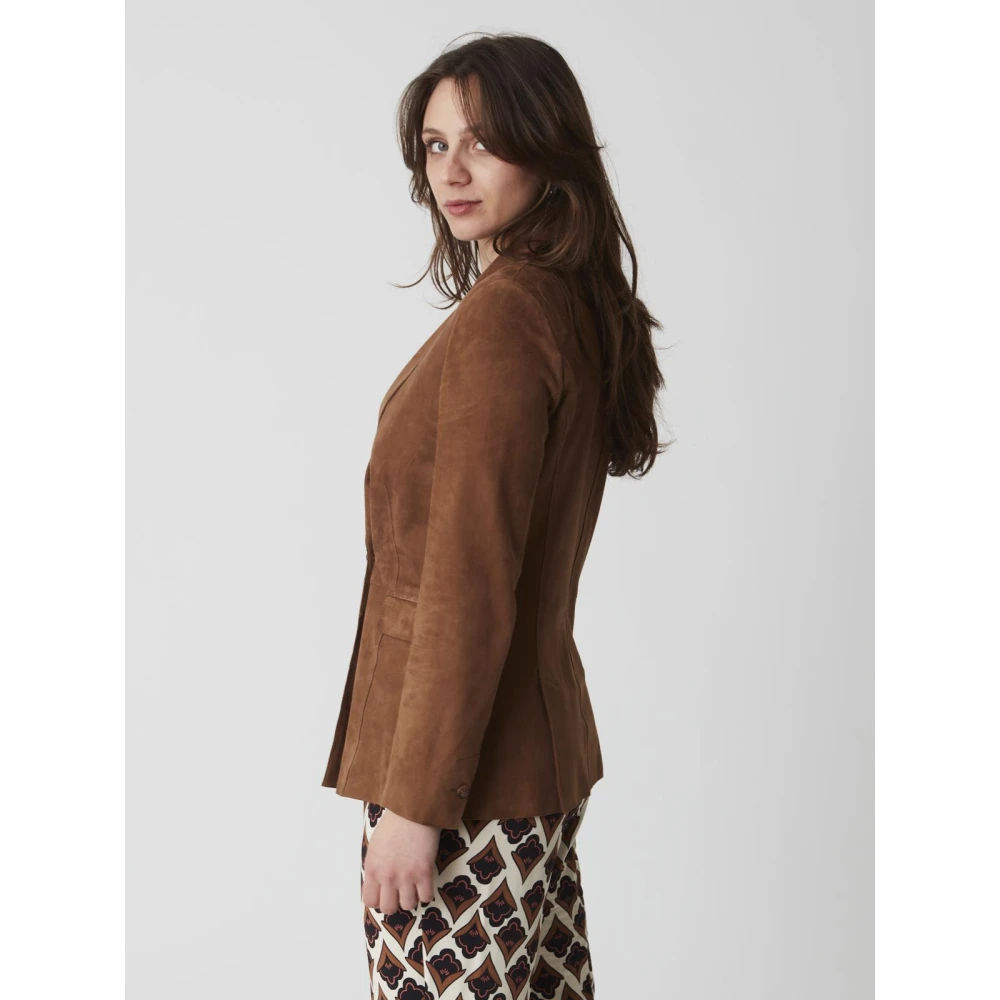 Bully Suède Leren Jas voor Vrouwen Brown Dames