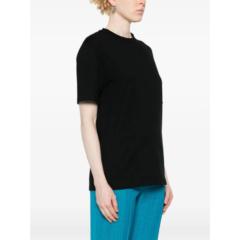 Jil Sander Zwart Katoenen Klassiek T-shirt Vrouwen Black Dames