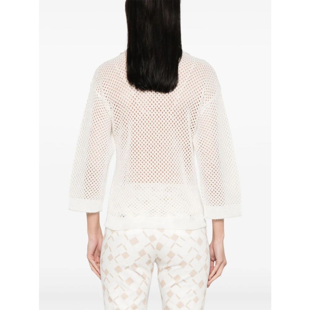 PESERICO Witte Trui Ss25 Beige Dames