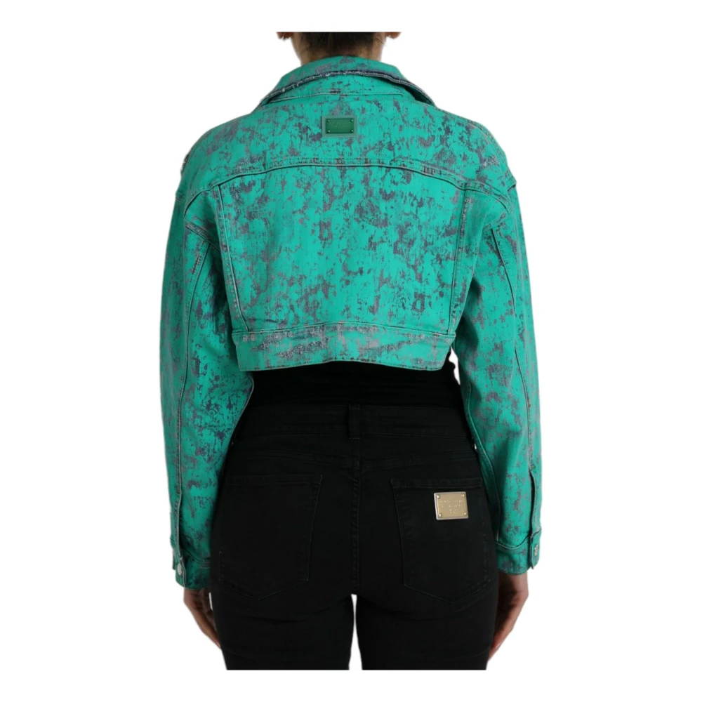 Dolce & Gabbana Groene Korte Spijkerjasje Green Dames