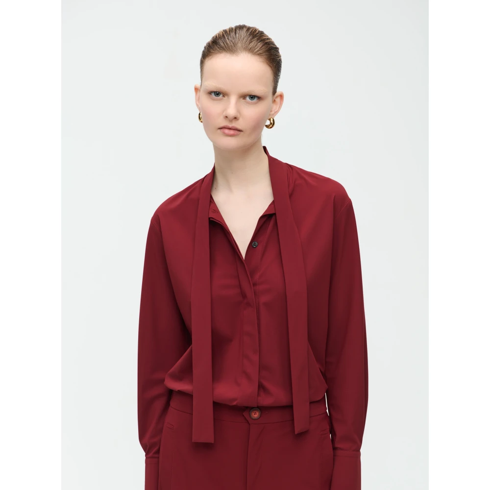 Jane Lushka Magda Blouse Technisch Jersey Red Dames