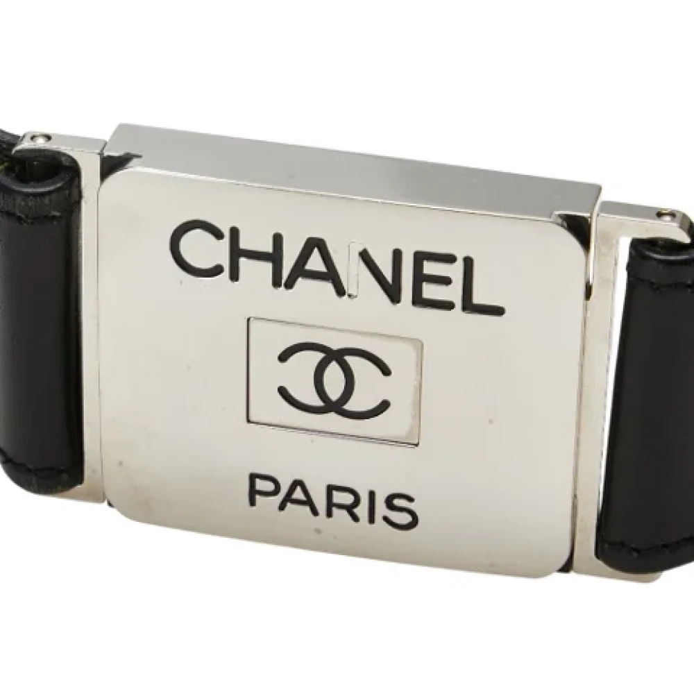 Chanel Vintage Pre-owned Leather belts Black Dames