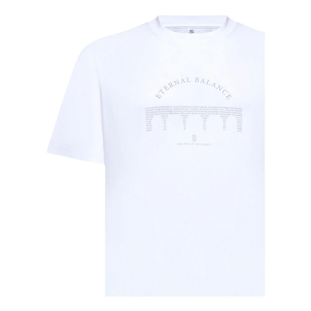 BRUNELLO CUCINELLI Witte T-shirts en Polos met Print White Heren