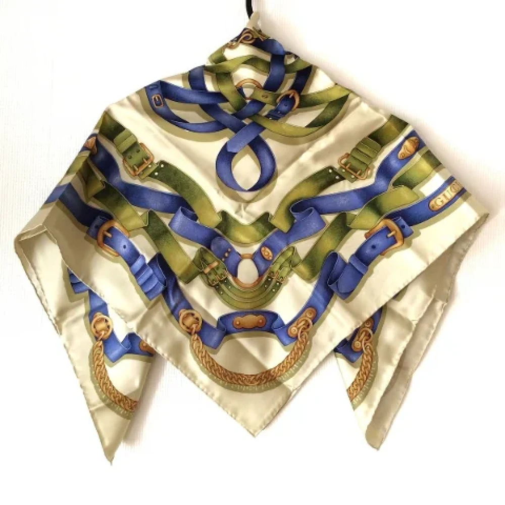Gucci Vintage Pre-owned Silk scarves Beige Dames