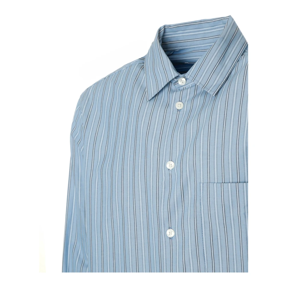 Samsøe Gestreept shirt met lange mouwen Blue Heren