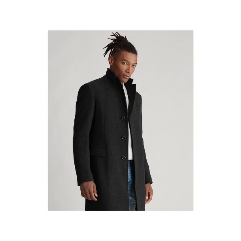 Polo Ralph Lauren Lange Wollen Jas Black Dames