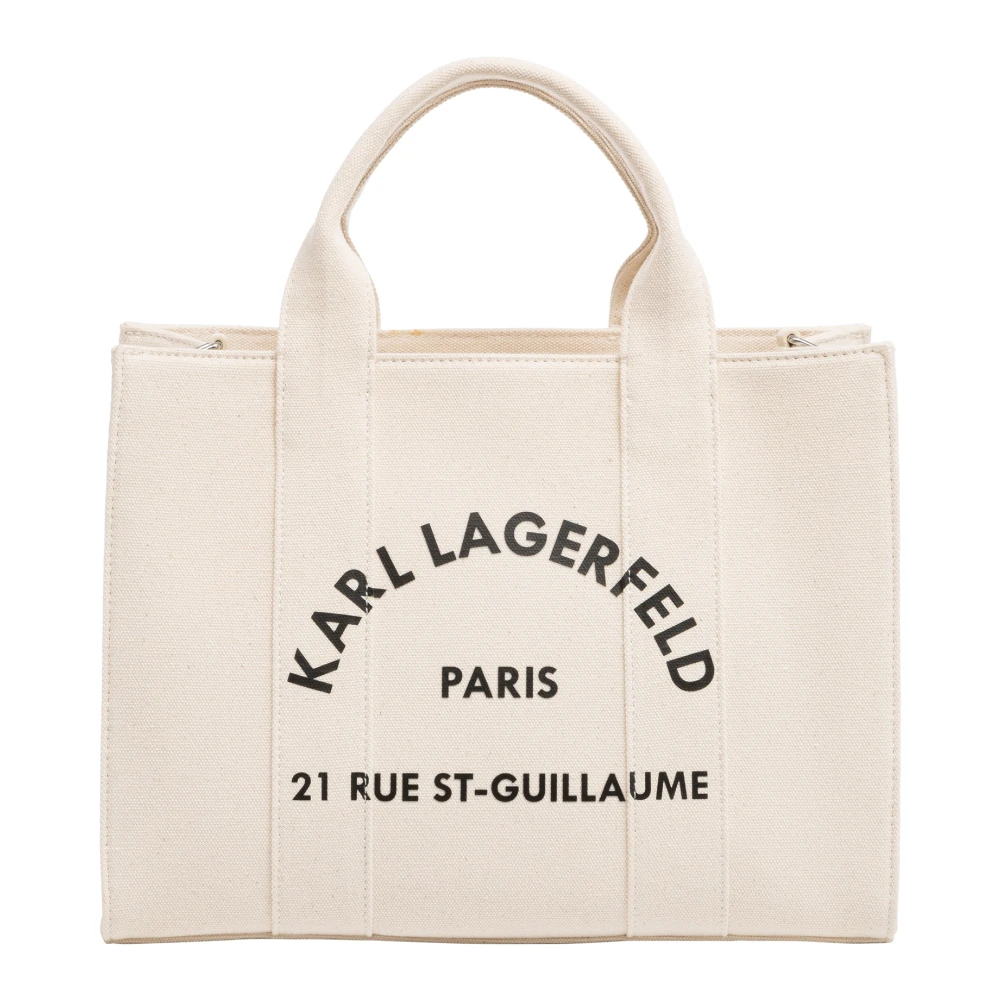 Karl Lagerfeld Gestreepte Tote tas met verstelbare band White Dames