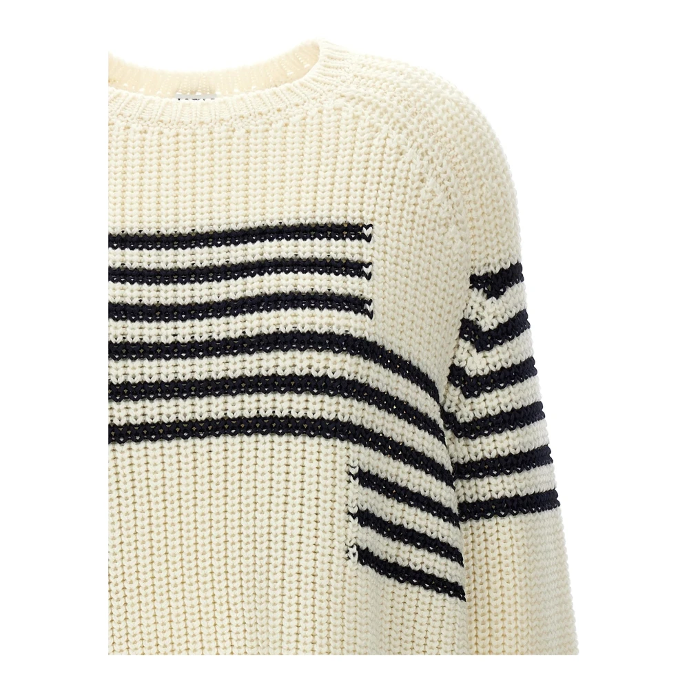 Loewe Gestreepte wollen trui wit White Heren