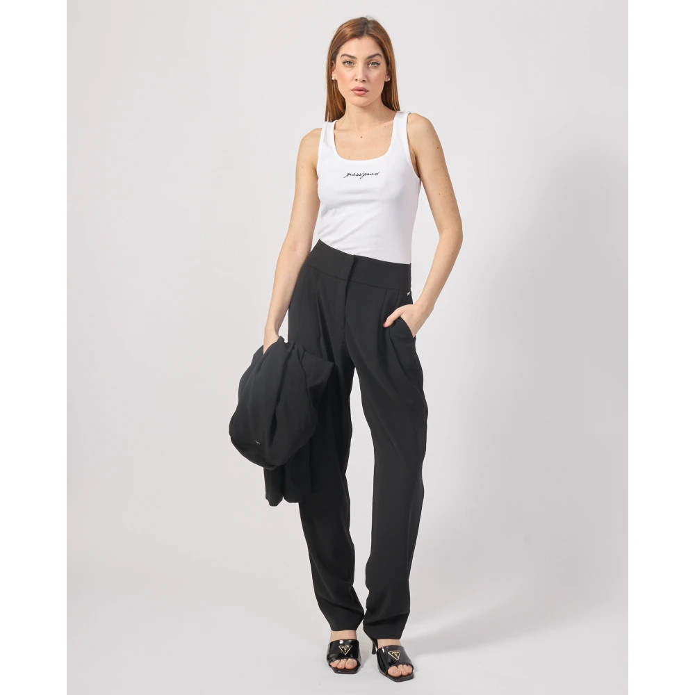 Armani Exchange Formele zwarte broek met hoge taille Black Dames