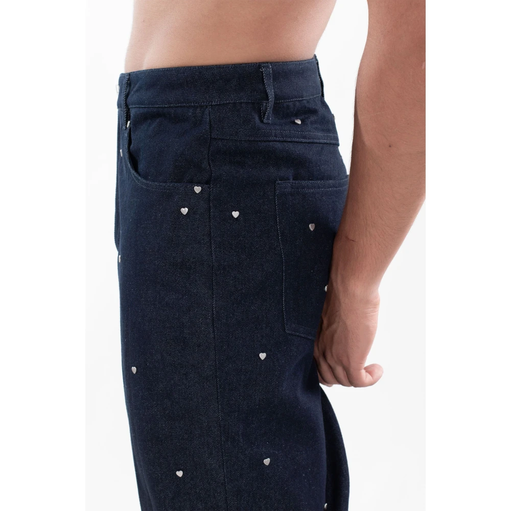 Arte Antwerp Navy Heart Rivets Jeans Blue Heren