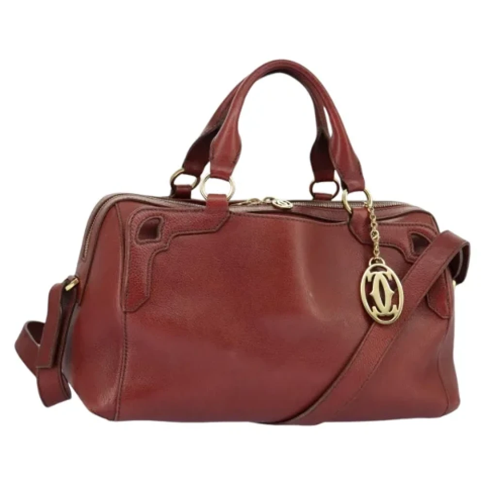 Cartier Vintage Pre-owned Leather handbags Red Dames