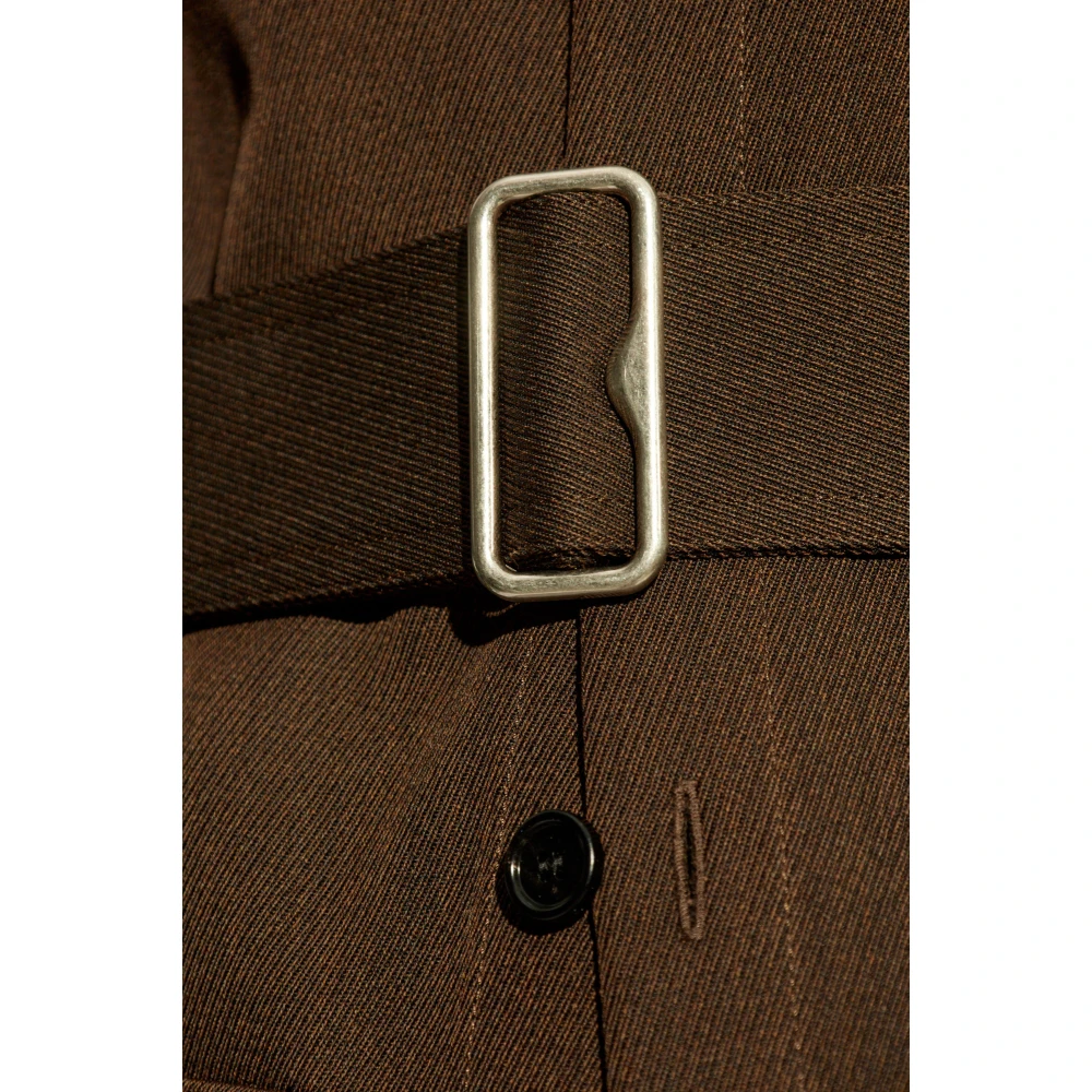 Burberry Wollen shirt met riem Brown Dames