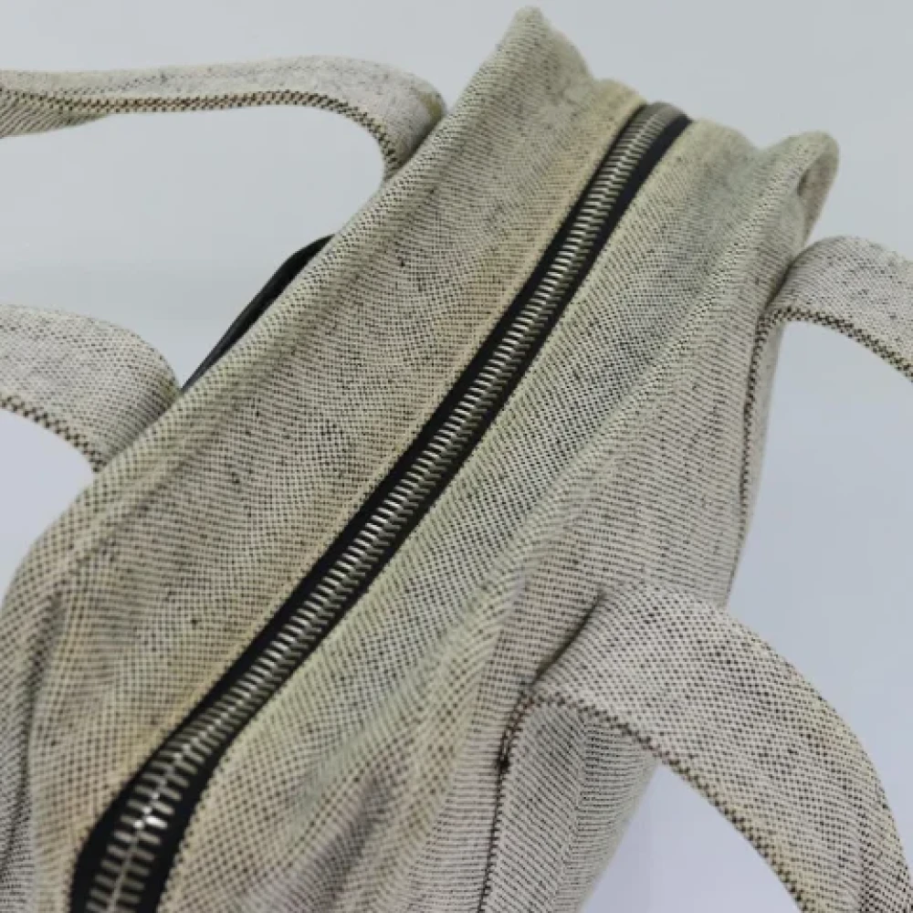 Prada Vintage Pre-owned Canvas handbags Gray Dames