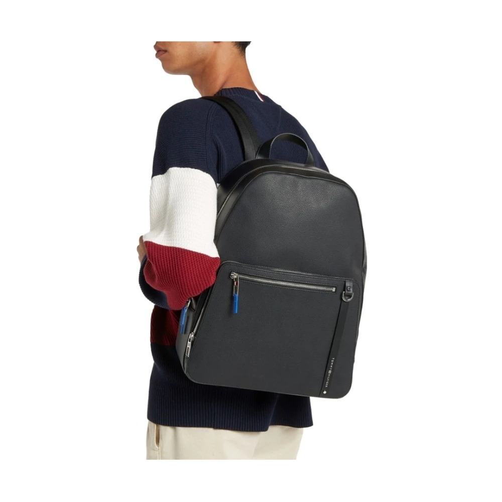 Tommy Hilfiger Zwarte Zakelijke Rugzak Black Heren