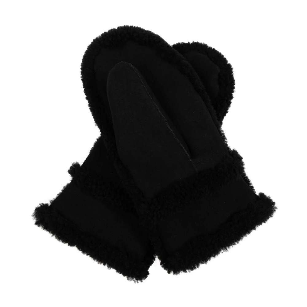 Yves Salomon Leren handschoenen Black Dames