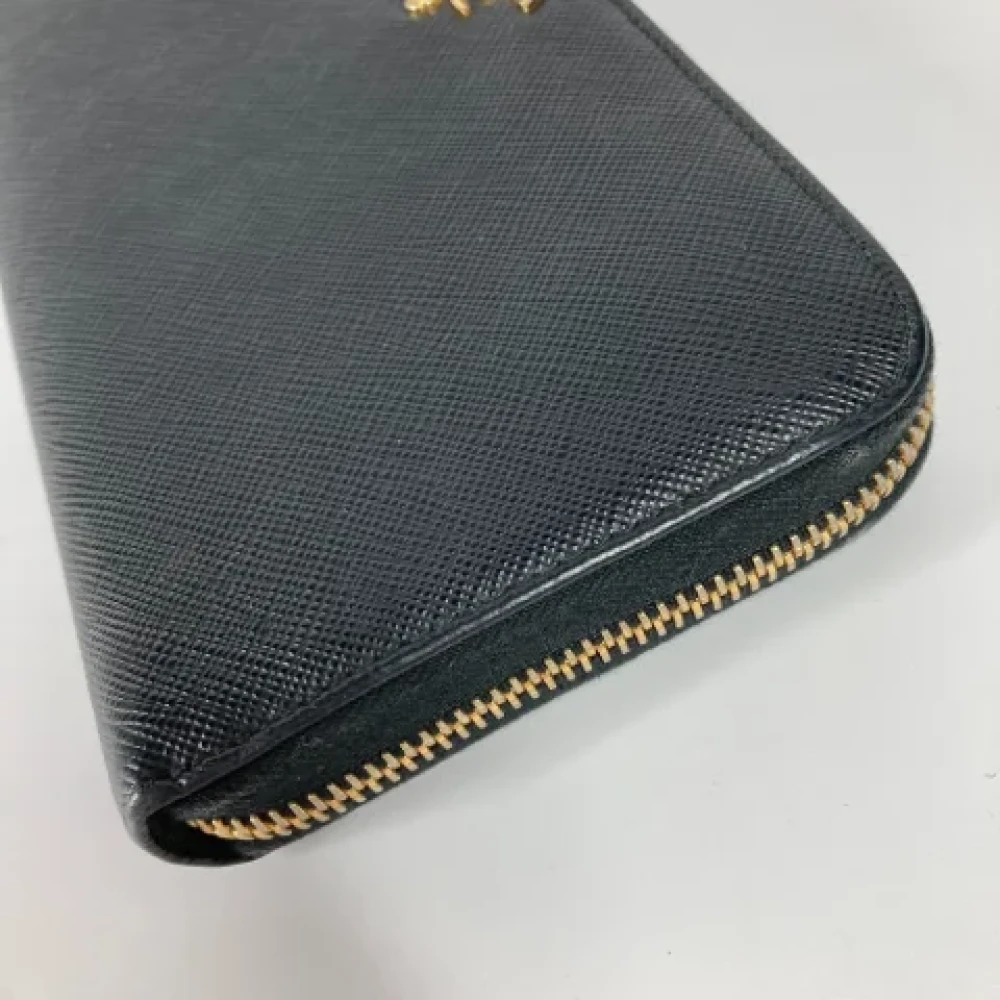 Prada Vintage Pre-owned Leather wallets Black Dames