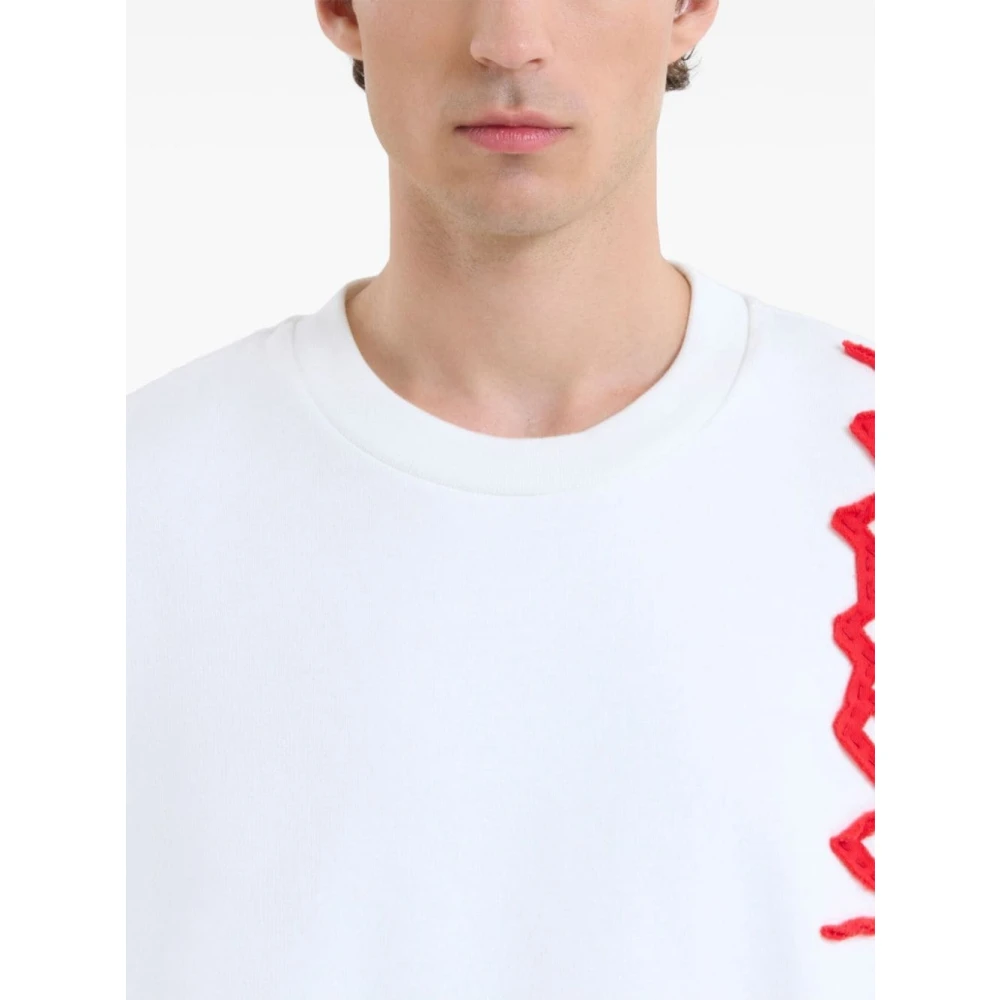 Marni Logo Appliqué Sweater White Heren