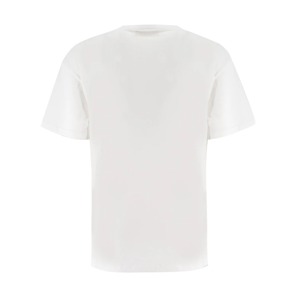 Ermanno Scervino Geborduurd Katoenen T-Shirt met Bloemen White Dames