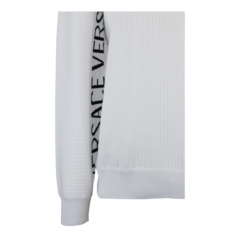 Versace Oversized Ronde Hals Katoenen Trui White Heren
