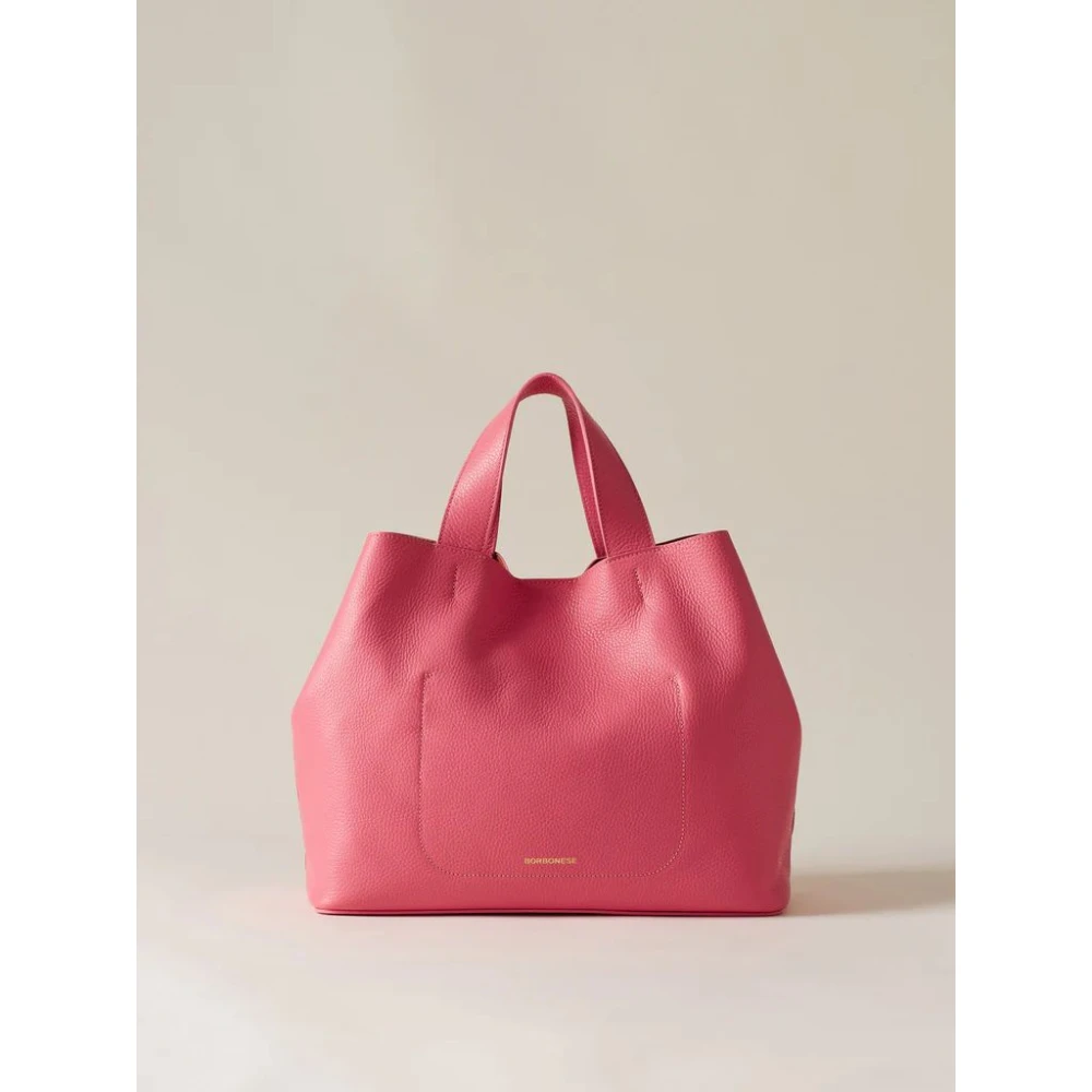 Borbonese Torino Lijn Leren Handtas Pink Dames