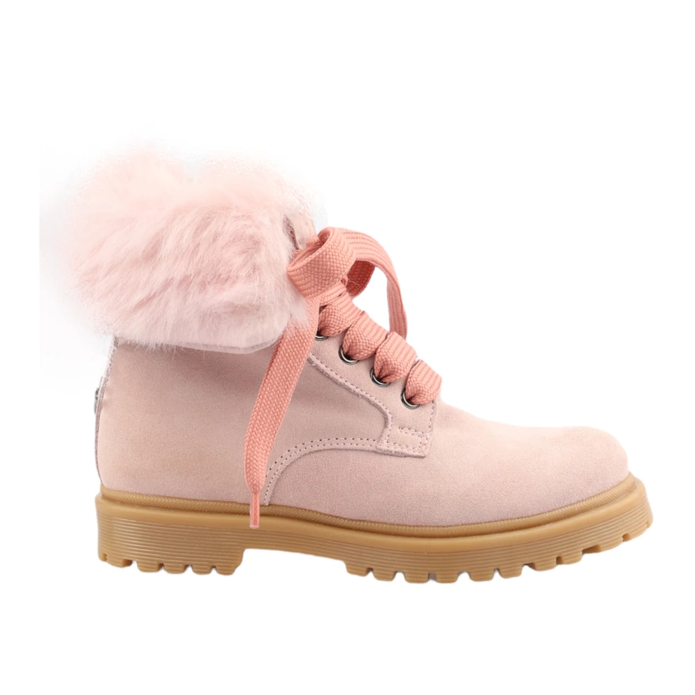 Moncler Barn Ankelboots i Rosa Läder Pink, Flicka