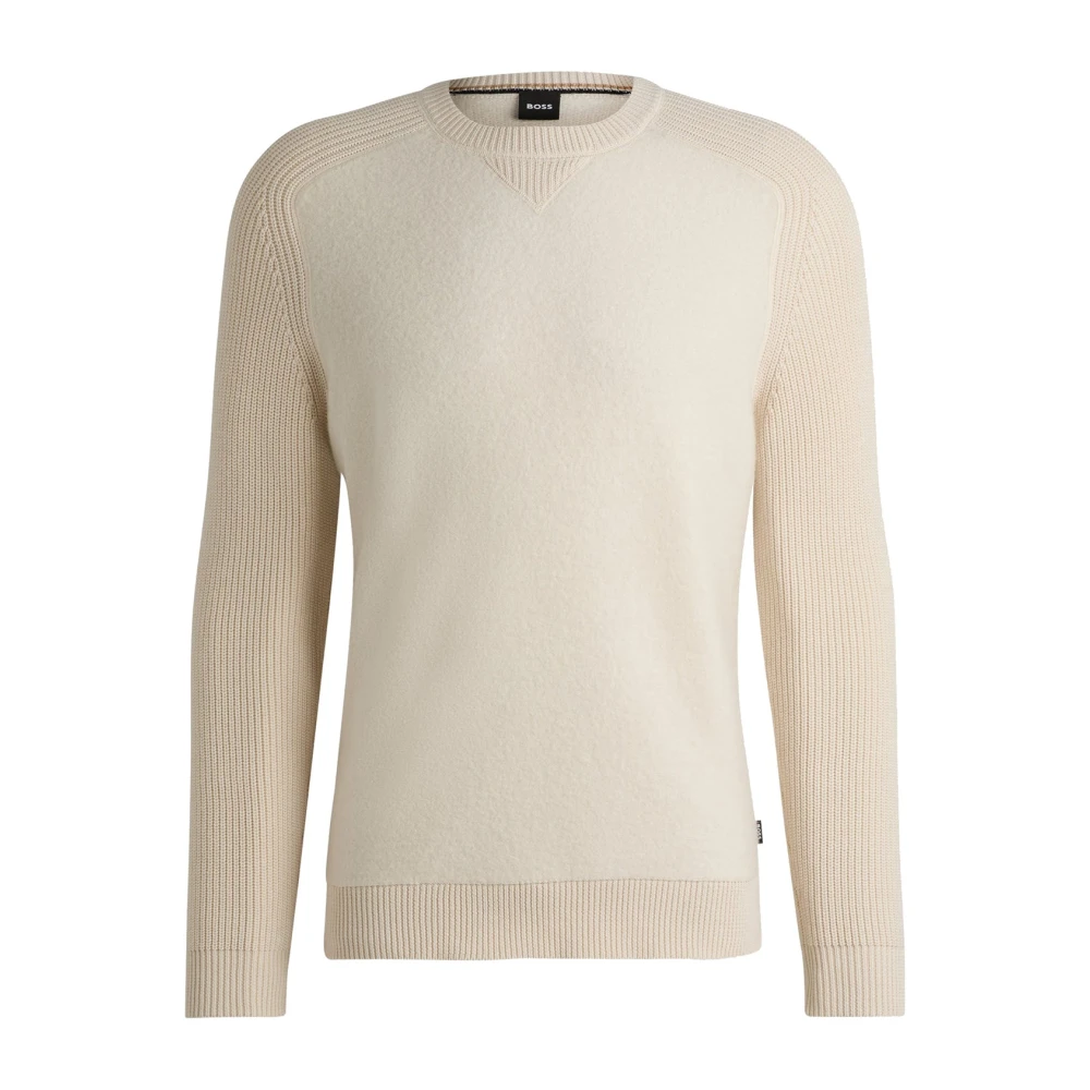Hugo Boss Heren Gemengde Gebreide Trui White Heren