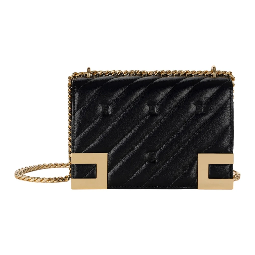 Elisabetta Franchi Gewatteerde Medium Synthetisch Leren Handtas Black Dames