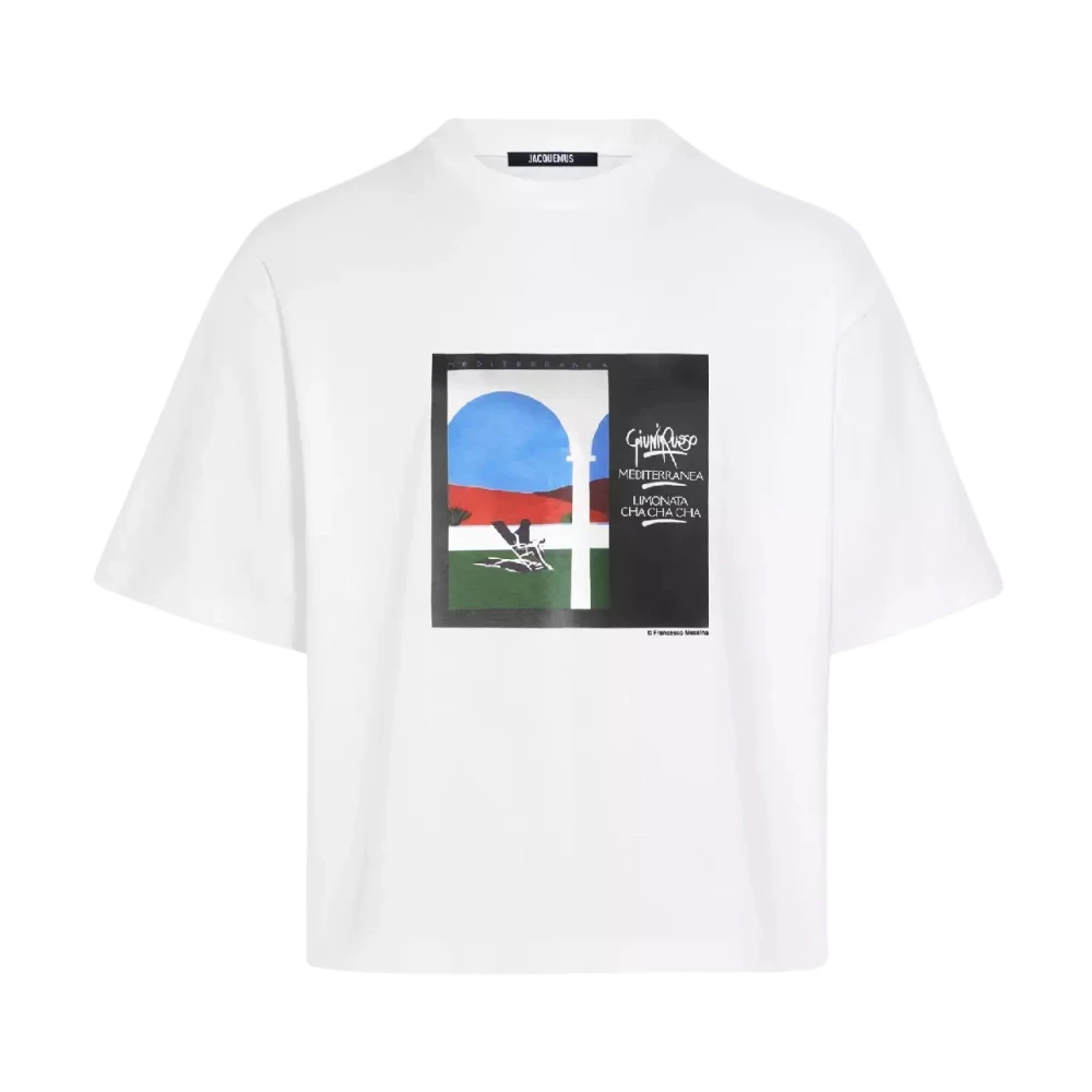 Jacquemus Wit T-shirt met 'The Scesa' Grafische White Dames