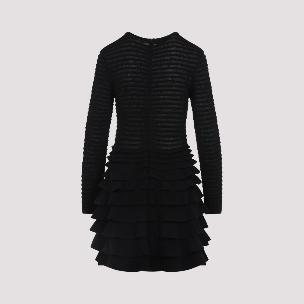 Valentino Mini Gebreide Jurk in Zwart Black Dames