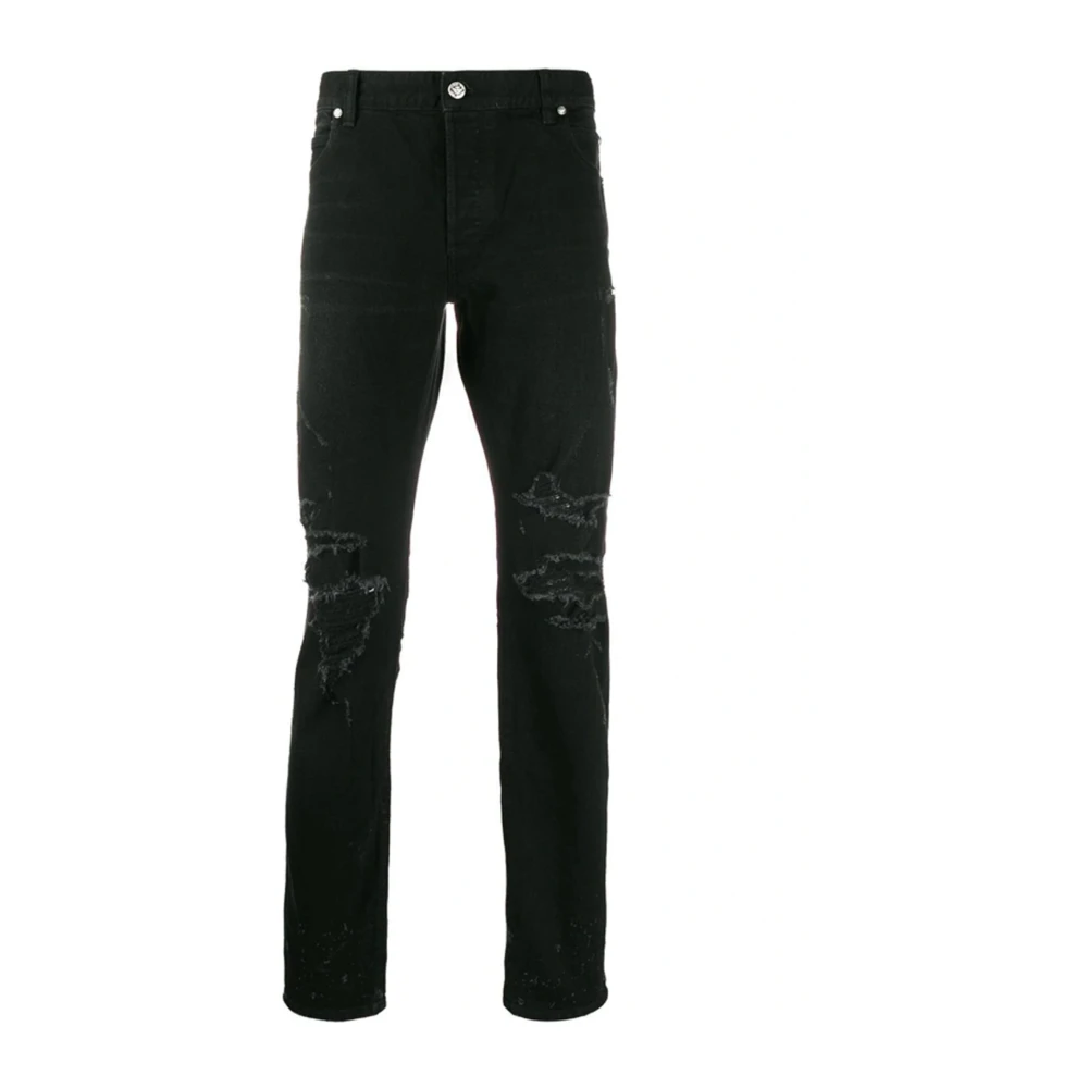 Balmain Klassieke zwarte katoenen denim jeans Black Heren