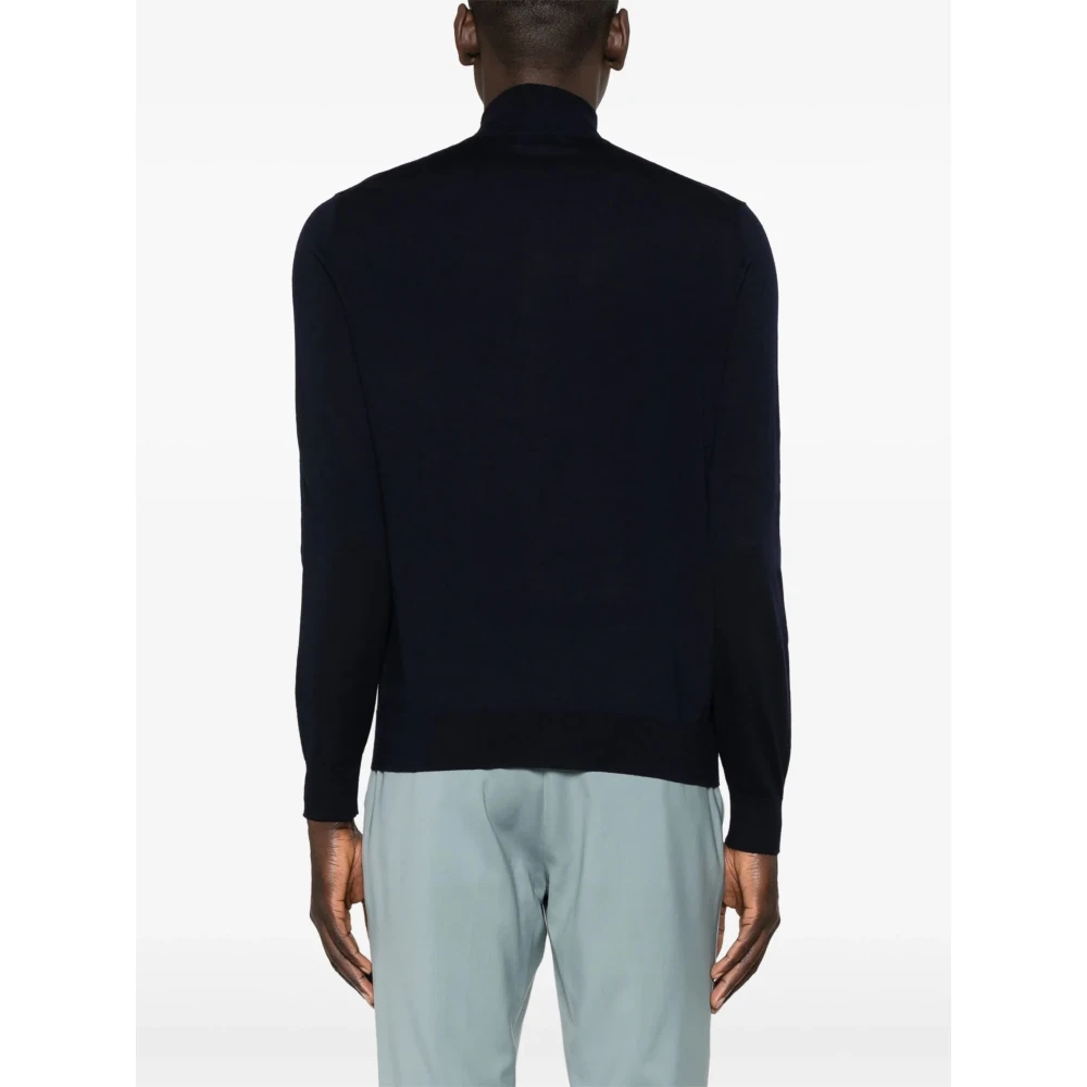 Ballantyne Navy Cardigan Sweater Blue Heren