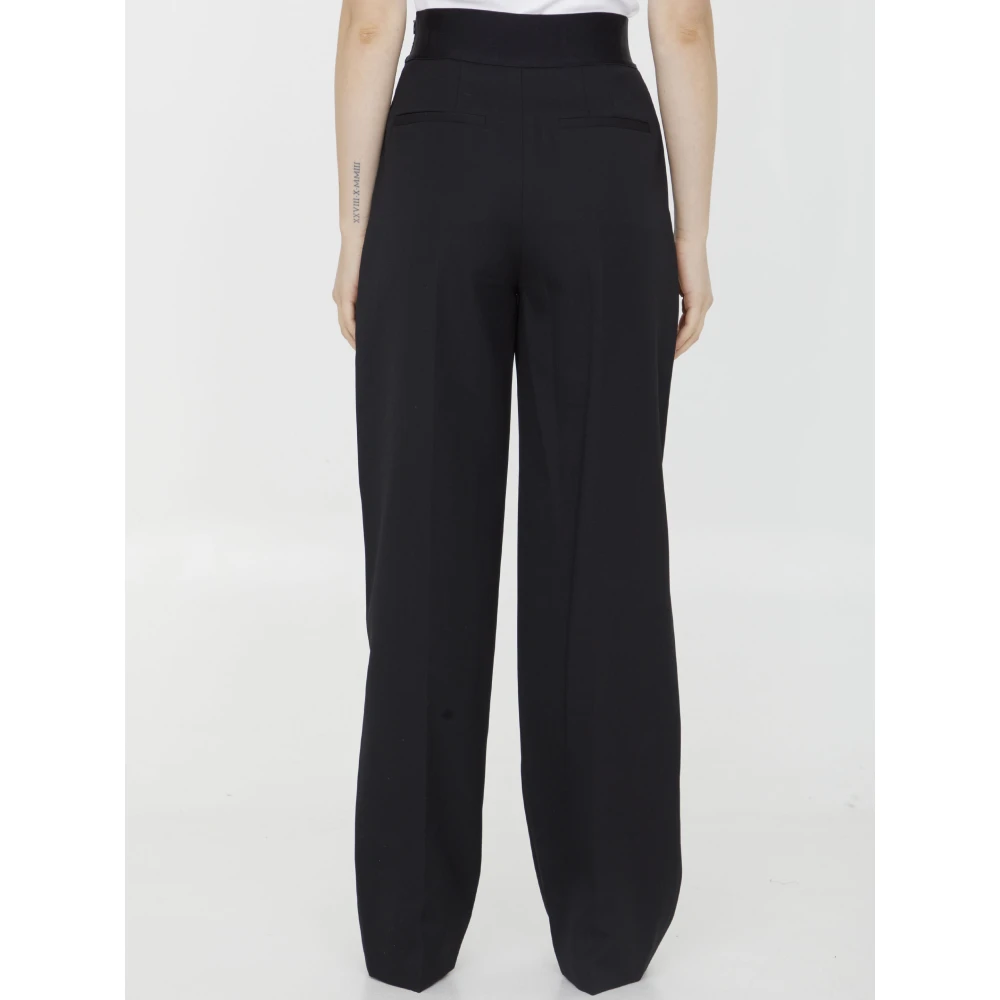 alexander wang Zwarte broek met hoge taille en wijde pijpen Black Dames